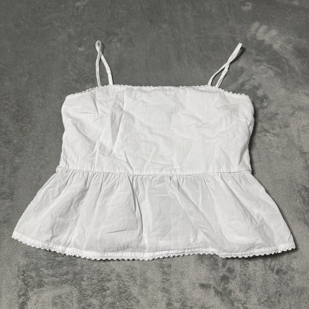 Musinsa Standard Womens XS Square‎ Neck Eyelet Trim Tanktop Y2K Boho Festival